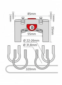 Support Guidon Universel à serrure - Klickfix - 22/32mm -Accessoires vélo Soldes support guidon universel klickfix 2232mm 2